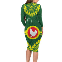 Manu'a Flag Day Family Matching Long Sleeve Bodycon Dress and Hawaiian Shirt Polynesian Pattern National Color Proud LT14 - Polynesian Pride