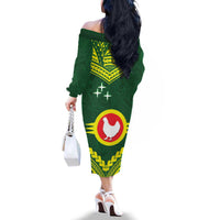 Manu'a Flag Day Family Matching Off The Shoulder Long Sleeve Dress and Hawaiian Shirt Polynesian Pattern National Color Proud LT14 - Polynesian Pride