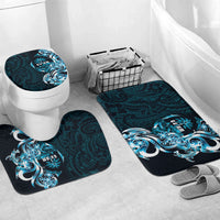 Asut Guam Chamorro Bathroom Set Guahan Seal Tattoo LT14 Mat Set Only (3 pcs) One Size Blue - Polynesian Pride