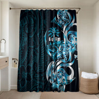Asut Guam Chamorro Bathroom Set Guahan Seal Tattoo LT14 Shower Curtain Only Blue - Polynesian Pride