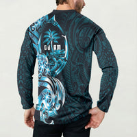 Asut Guam Chamorro Button Sweatshirt Guahan Seal Tattoo LT14 - Polynesian Pride