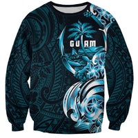 Asut Guam Chamorro Sweatshirt Guahan Seal Tattoo LT14 Unisex Blue - Polynesian Pride