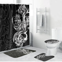 Attelong Guam Chamorro Bathroom Set Guahan Seal Tattoo LT14 Bathroom Set (4 pcs) Black - Polynesian Pride