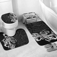 Attelong Guam Chamorro Bathroom Set Guahan Seal Tattoo LT14 Mat Set Only (3 pcs) One Size Black - Polynesian Pride