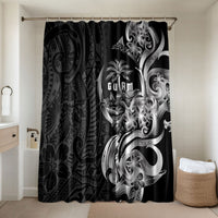 Attelong Guam Chamorro Bathroom Set Guahan Seal Tattoo LT14 Shower Curtain Only Black - Polynesian Pride