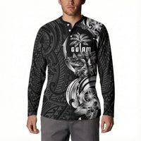 Attelong Guam Chamorro Button Sweatshirt Guahan Seal Tattoo LT14 - Polynesian Pride