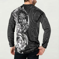 Attelong Guam Chamorro Button Sweatshirt Guahan Seal Tattoo LT14 - Polynesian Pride