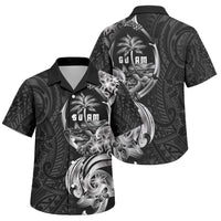 Attelong Guam Chamorro Family Matching Long Sleeve Bodycon Dress and Hawaiian Shirt Guahan Seal Tattoo LT14 Son's Shirt Black - Polynesian Pride