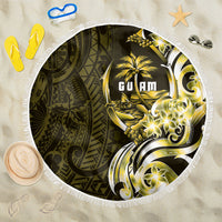 Amariyu Guam Chamorro Beach Blanket Guahan Seal Tattoo LT14 One Size 150cm Yellow - Polynesian Pride
