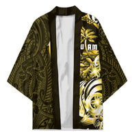 Amariyu Guam Chamorro Kimono Guahan Seal Tattoo LT14 Unisex Yellow - Polynesian Pride