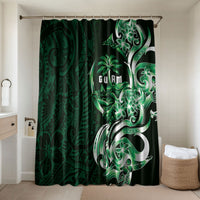 Betde Guam Chamorro Bathroom Set Guahan Seal Tattoo LT14 Shower Curtain Only Green - Polynesian Pride
