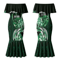 Betde Guam Chamorro Family Matching Mermaid Dress and Hawaiian Shirt Guahan Seal Tattoo LT14 Mom's Dress Green - Polynesian Pride