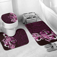 Kulot Di Rosa Guam Chamorro Bathroom Set Guahan Seal Tattoo LT14 Mat Set Only (3 pcs) One Size Pink - Polynesian Pride
