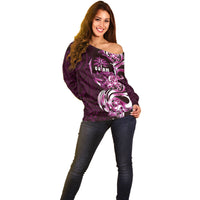 Kulot Di Rosa Guam Chamorro Off Shoulder Sweater Guahan Seal Tattoo LT14 - Polynesian Pride