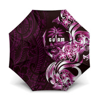 Kulot Di Rosa Guam Chamorro Umbrella Guahan Seal Tattoo LT14 One Size Folded 11.42 inch Opened Diameter 37.4 inch Pink - Polynesian Pride