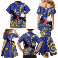 Nauru Angam Day Family Matching Mermaid Dress and Hawaiian Shirt Naoero Frigate Bird Polynesian Pattern