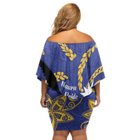 Nauru Angam Day Family Matching Off Shoulder Short Dress and Hawaiian Shirt Naoero Frigate Bird Polynesian Pattern LT14 - Polynesian Pride