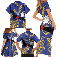 Nauru Angam Day Family Matching Short Sleeve Bodycon Dress and Hawaiian Shirt Naoero Frigate Bird Polynesian Pattern LT14 - Polynesian Pride