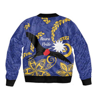 Nauru Angam Day Sleeve Zip Bomber Jacket Naoero Frigate Bird Polynesian Pattern LT14 - Polynesian Pride