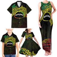 Personalised Nukuoro Atoll Family Matching Tank Maxi Dress and Hawaiian Shirt Polynesian Tattoo Curves Reggae Version LT14 - Polynesian Pride