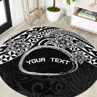 Personalised Pohnpei Nukuoro Micronesia Round Carpet Polynesian Tattoo Curves Black Version LT14 Black - Polynesian Pride