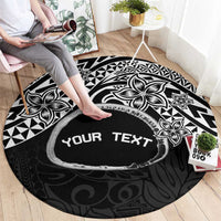 Personalised Pohnpei Nukuoro Micronesia Round Carpet Polynesian Tattoo Curves Black Version LT14 - Polynesian Pride