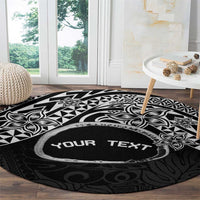 Personalised Pohnpei Nukuoro Micronesia Round Carpet Polynesian Tattoo Curves Black Version LT14 - Polynesian Pride
