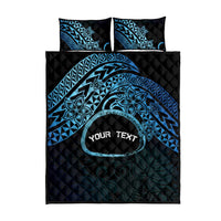 Personalised Pohnpei Nukuoro Micronesia Quilt Bed Set Polynesian Tattoo Curves Blue Version LT14 - Polynesian Pride