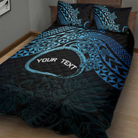 Personalised Pohnpei Nukuoro Micronesia Quilt Bed Set Polynesian Tattoo Curves Blue Version LT14 - Polynesian Pride