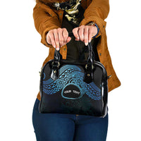 Personalised Pohnpei Nukuoro Micronesia Shoulder Handbag Polynesian Tattoo Curves Blue Version LT14 One Size Blue - Polynesian Pride
