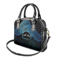 Personalised Pohnpei Nukuoro Micronesia Shoulder Handbag Polynesian Tattoo Curves Blue Version LT14 - Polynesian Pride