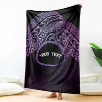 Personalised Pohnpei Nukuoro Micronesia Blanket Polynesian Tattoo Curves Purple Version LT14 - Polynesian Pride