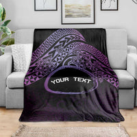 Personalised Pohnpei Nukuoro Micronesia Blanket Polynesian Tattoo Curves Purple Version LT14 - Polynesian Pride