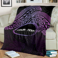 Personalised Pohnpei Nukuoro Micronesia Blanket Polynesian Tattoo Curves Purple Version LT14 - Polynesian Pride