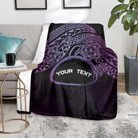 Personalised Pohnpei Nukuoro Micronesia Blanket Polynesian Tattoo Curves Purple Version LT14 - Polynesian Pride