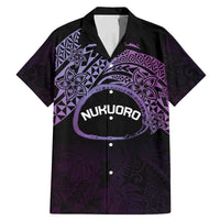 Personalised Pohnpei Nukuoro Micronesia Family Matching Mermaid Dress and Hawaiian Shirt Polynesian Tattoo Curves Purple Version LT14 Dad's Shirt - Short Sleeve Purple - Polynesian Pride