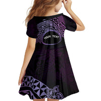Personalised Pohnpei Nukuoro Micronesia Family Matching Off Shoulder Maxi Dress and Hawaiian Shirt Polynesian Tattoo Curves Purple Version LT14 - Polynesian Pride