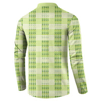 Aloha Hawaii Pakalana Pikake Lei Button Sweatshirt Palaka Inspired Hawaiian-plaid Pastel Green