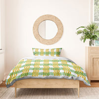 Aloha Hawaii Ilima Maile Lei Bedding Set Palaka Inspired Hawaiian-plaid White