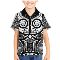 Marquesas Islands Family Matching Mermaid Dress and Hawaiian Shirt Marquesan Tattoo Black White Color LT14 Son's Shirt Black - Polynesian Pride