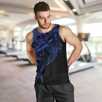 Blue Marquesas Islands Men Tank Top Marquesan Matatiki Hammerhead Shark Patutiki - Polynesian Pride