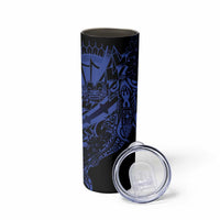 Blue Marquesas Islands Skinny Tumbler Marquesan Matatiki Hammerhead Shark Patutiki - Polynesian Pride