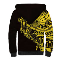 Yellow Marquesas Islands Sherpa Hoodie Marquesan Matatiki Hammerhead Shark Patutiki LT14 - Polynesian Pride