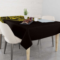 Yellow Marquesas Islands Tablecloth Marquesan Matatiki Hammerhead Shark Patutiki - Polynesian Pride