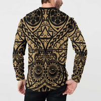 Austral Islands Button Sweatshirt Tuhaa Pae Penu Stars Necklace Gold - Polynesian Pride