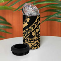 Austral Islands 4 in 1 Can Cooler Tumbler Tuhaa Pae Penu Stars Necklace Gold LT14 - Polynesian Pride