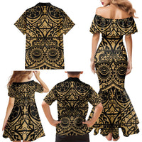 Austral Islands Family Matching Mermaid Dress and Hawaiian Shirt Tuhaa Pae Penu Stars Necklace Gold LT14 - Polynesian Pride