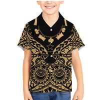 Austral Islands Family Matching Mermaid Dress and Hawaiian Shirt Tuhaa Pae Penu Stars Necklace Gold LT14 Son's Shirt Gold - Polynesian Pride