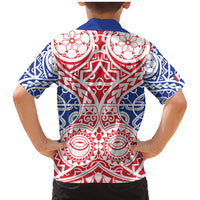 Austral Islands Family Matching Mermaid Dress and Hawaiian Shirt Tuhaa Pae Penu Stars Necklace Red LT14 - Polynesian Pride