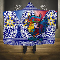 Philippines Hooded Blanket Filipino Sarimanok With Polynesian Tattoo LT14 One Size Blue - Polynesian Pride